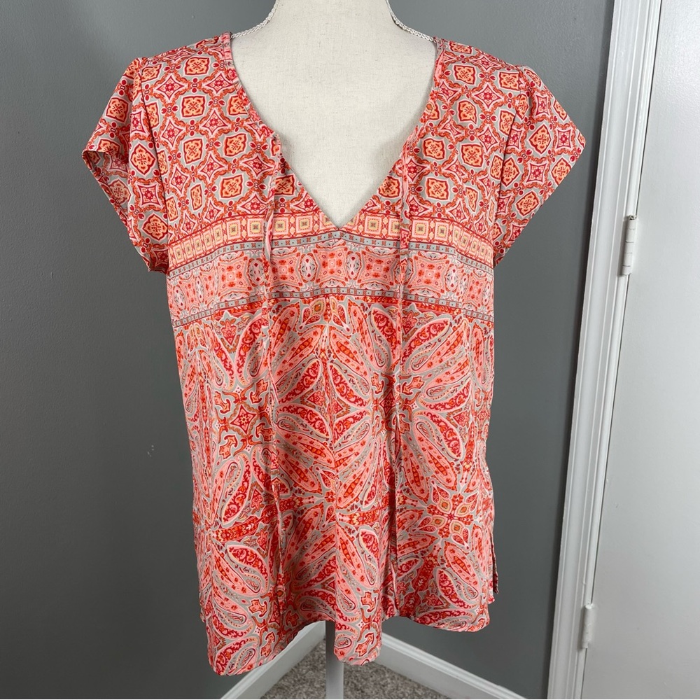 Sanctuary || Boho Print Popover Blouse Size M